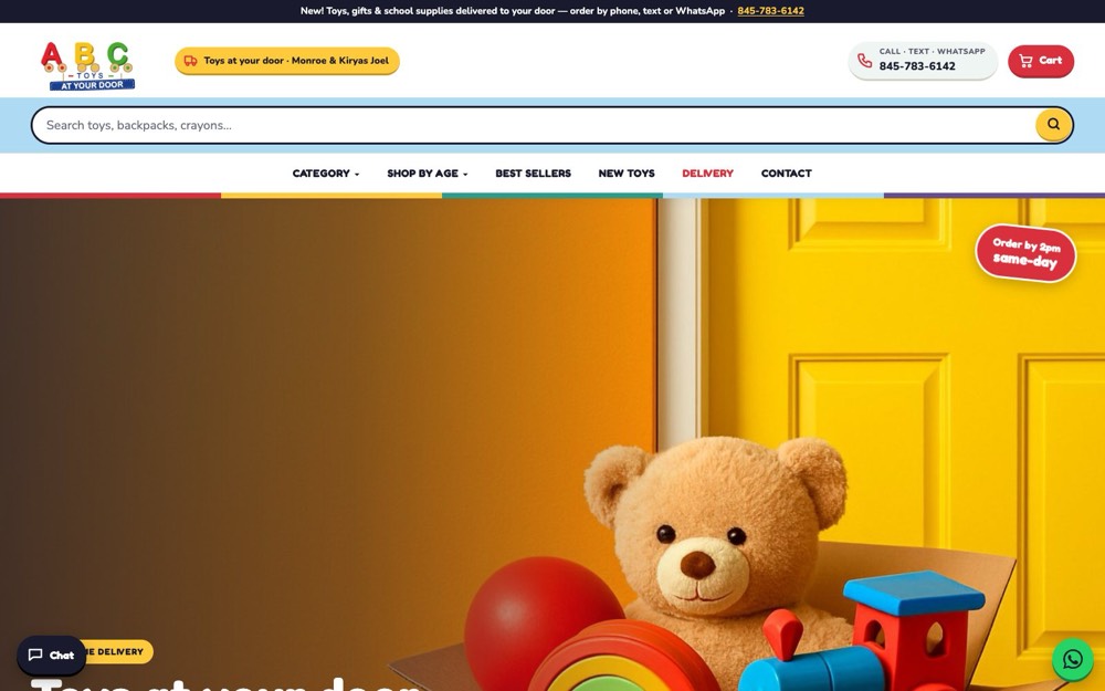 ABC Toys website: a toy store with delivery