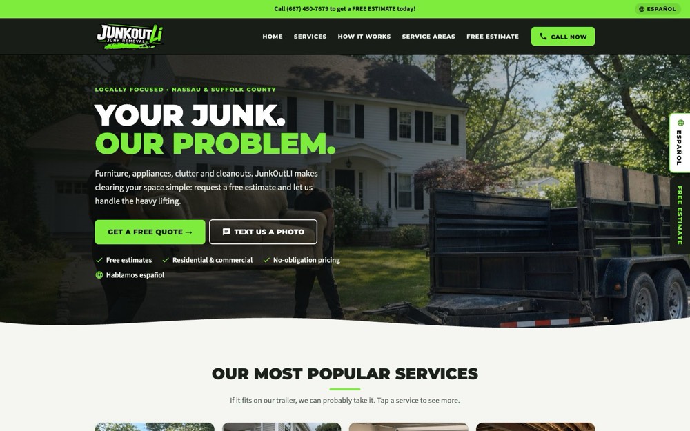 JunkOutLI website