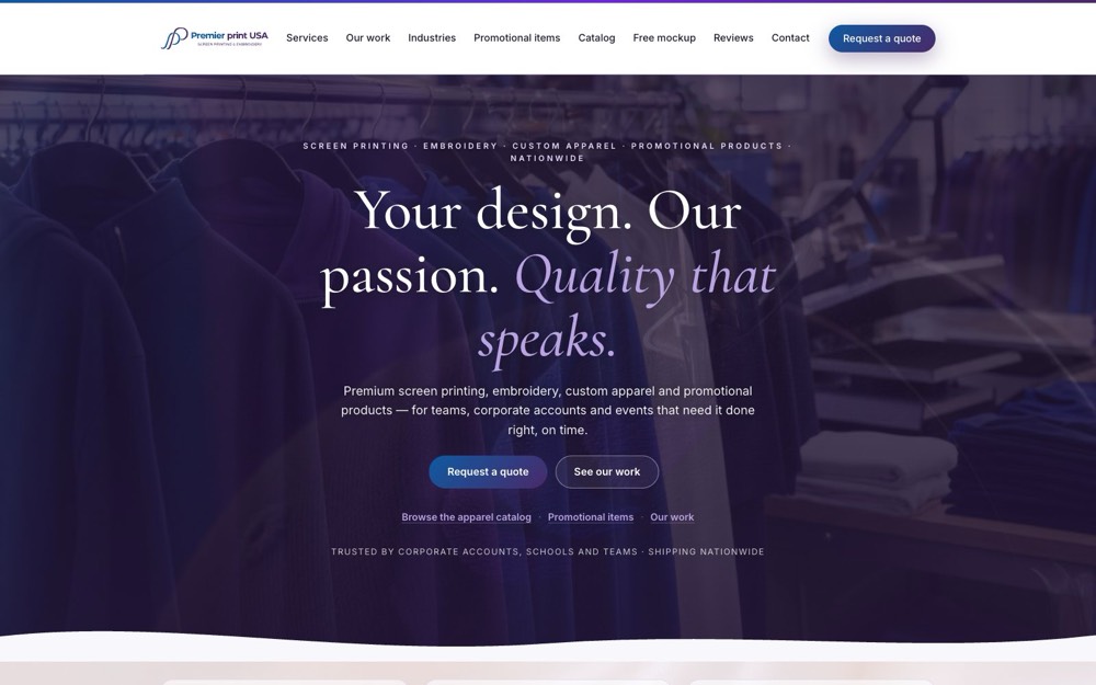 Premier Print USA website