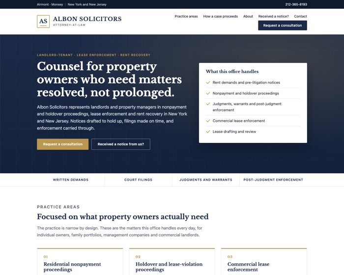 Albon Solicitors website