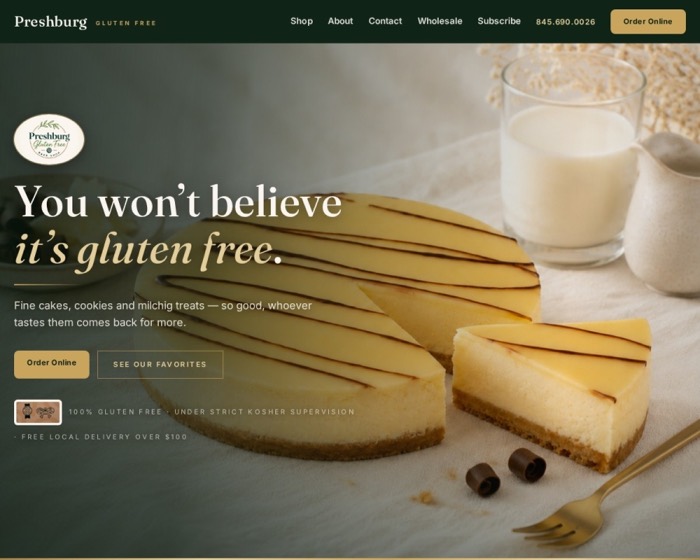 Preshburg Gluten Free website
