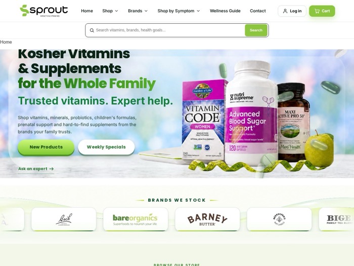 Sprout Vitamins website