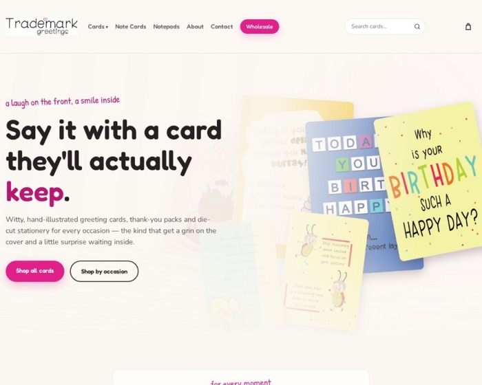 Trademark Greetings website